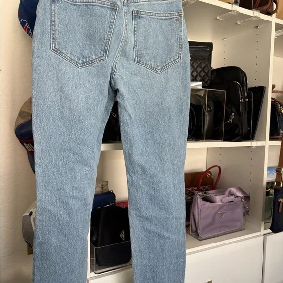 Madewell High Rise Light Wash Distressed Jeans - Picture 5 of 9
